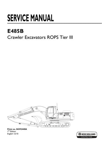 Enhance your maintenance capabilities with the NEW HOLLAND E485B CRAWLER EXCAVATOR ROPS TIER III SERVICE MANUAL (84392440A) in PDF format. This comprehensive guide provides detailed instructions and diagrams to ensure your excavator operates at peak performance. With easy navigation and clear information, you can quickly troubleshoot issues, perform routine maintenance, and access essential service procedures. Invest in this invaluable resource to extend the life of your equipment and minimize downtime, mak