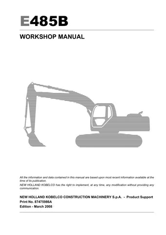 Unlock the full potential of your New Holland E485B Crawler Excavator with the comprehensive Workshop Manual (Part Number: 87475986A) in PDF format. This essential guide provides detailed instructions, schematics, and troubleshooting tips to ensure optimal performance and maintenance of your equipment. Whether you're a seasoned professional or a DIY enthusiast, this manual is designed to enhance your understanding and efficiency, making repairs and servicing a breeze. Don't miss out on the opportunity to ke