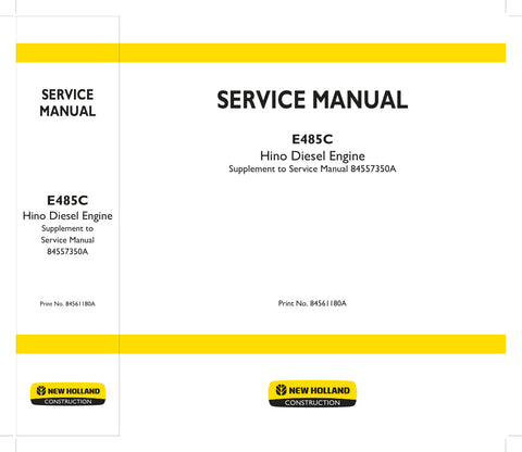 Unlock the full potential of your New Holland E485C with the comprehensive Hino Diesel Engine Service Manual (P11C-VC) - PDF File (Part No. 84561180A). This essential guide provides detailed insights into maintenance, troubleshooting, and repair procedures, ensuring your equipment operates at peak performance. With easy navigation and clear illustrations, this manual is designed for both seasoned professionals and DIY enthusiasts, making it an invaluable resource for keeping your engine in top condition. Do