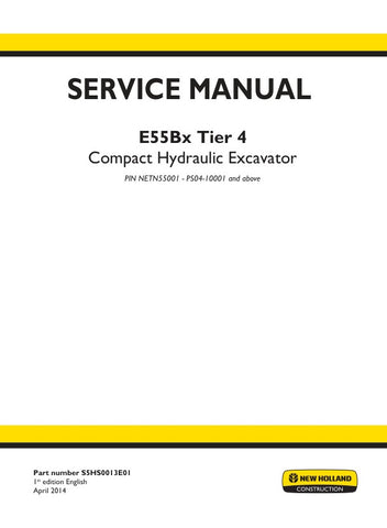 Unlock the full potential of your New Holland E55BX Compact Hydraulic Excavator with the comprehensive Service Manual (S5HS0013E01) in PDF format. This essential guide provides detailed insights into maintenance, troubleshooting, and repair procedures, ensuring your equipment operates at peak performance. With easy navigation and clear illustrations, you can quickly find the information you need to keep your excavator running smoothly and efficiently. Invest in this invaluable resource today and enhance the