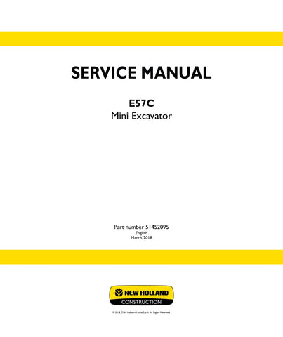 Unlock the full potential of your New Holland E57C Mini Excavator with the comprehensive Service Manual (51452095) in PDF format. This essential guide provides detailed instructions, schematics, and troubleshooting tips to ensure your machine operates at peak performance. Whether you're a seasoned professional or a DIY enthusiast, this manual is your go-to resource for maintenance and repairs, helping you save time and money while extending the life of your equipment. Don't miss out on the opportunity to en