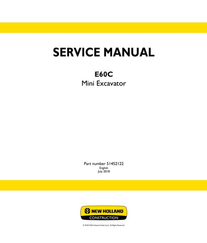 Unlock the full potential of your New Holland E60C Mini Excavator with the comprehensive Service Manual (51452122) in PDF format. This essential guide provides detailed instructions, diagrams, and troubleshooting tips to ensure your machine operates at peak performance. Whether you're a seasoned professional or a DIY enthusiast, this manual is your go-to resource for maintenance and repairs, helping you save time and money while extending the life of your equipment. Don't miss out on the opportunity to enha