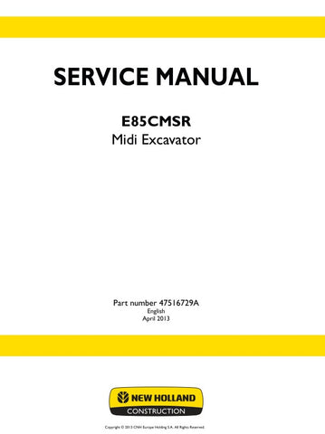 Enhance your maintenance and repair capabilities with the NEW HOLLAND (E85CMSR) MIDI EXCAVATOR SERVICE MANUAL (47516729A) in PDF format. This comprehensive guide provides detailed instructions, diagrams, and specifications to ensure your excavator operates at peak performance. Perfect for both professionals and DIY enthusiasts, this manual is an essential resource for troubleshooting and servicing your equipment efficiently. Download now to keep your excavator running smoothly and minimize downtime.