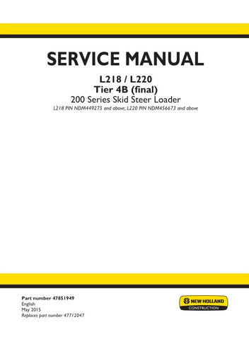 Unlock the full potential of your New Holland L218 and L220 Tier 4B equipment with the comprehensive North America Service Manual (PDF File) 47851949. This essential resource provides detailed maintenance guidelines, troubleshooting tips, and repair procedures to ensure your machinery operates at peak performance. With easy navigation and clear illustrations, this manual is designed for both seasoned professionals and DIY enthusiasts, making it an invaluable tool for keeping your equipment in top shape. Inv