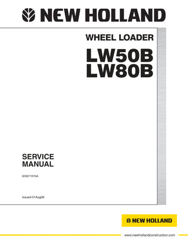 Enhance your maintenance capabilities with the NEW HOLLAND LW50B, LW80B Wheel Loader Service Manual (60367191NA) in PDF format. This comprehensive guide provides detailed instructions, diagrams, and troubleshooting tips specifically designed for your wheel loader models, ensuring you can perform repairs and maintenance with confidence. With easy navigation and instant access, this digital manual is an essential resource for both professionals and DIY enthusiasts looking to keep their equipment running smoot