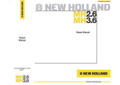 Unlock the full potential of your New Holland MH2.6 and MH3.6 Tier 3 Wheeled Excavators with the comprehensive Service Manual (Part Number: 87730662A). This PDF file is an essential resource for operators and technicians, providing detailed insights into maintenance, troubleshooting, and repair procedures. With clear diagrams and step-by-step instructions, you can ensure optimal performance and longevity of your equipment, making it a must-have for anyone looking to keep their excavators in top condition. 