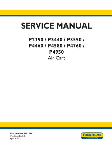 Unlock the full potential of your New Holland air cart with the comprehensive Service Manual (Part Number: 47827462) for models P2350, P3440, P3550, P4460, P4580, P4760, and P4950. This PDF file is an essential resource for maintenance and repair, providing detailed diagrams, troubleshooting tips, and step-by-step instructions to ensure your equipment operates at peak performance. Invest in this manual today to enhance your productivity and extend the lifespan of your air cart.