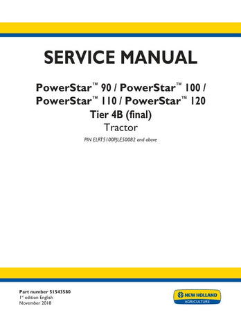 Unlock the full potential of your New Holland PowerStar™ 90, 100, 110, and 120 tractors with the comprehensive Tier 4B (Final) Service Manual (Part No. 51543580). This PDF file is an essential resource for maintenance and repair, providing detailed diagrams, troubleshooting tips, and step-by-step instructions to keep your equipment running smoothly. Ensure optimal performance and longevity of your tractor with this invaluable guide, designed for both seasoned professionals and DIY enthusiasts. Don't miss ou