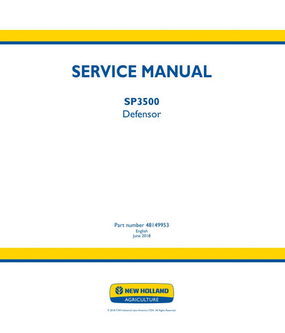  Unlock the full potential of your New Holland SP3500 Defensor with the comprehensive service manual (part number 48149953) available in a convenient PDF format. This essential guide provides detailed instructions, diagrams, and troubleshooting tips to ensure your equipment operates at peak performance. Perfect for both seasoned technicians and DIY enthusiasts, this manual is your go-to resource for maintenance and repairs, helping you save time and money while keeping your machinery in top shape. Don't mis
