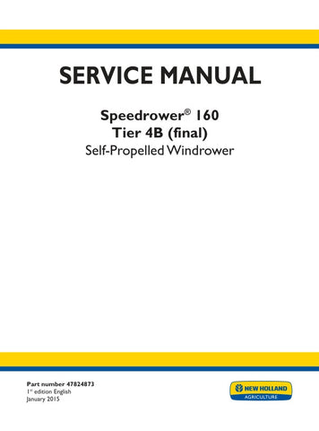  Unlock the full potential of your New Holland Speedrower 160 Tier 4B with the comprehensive Service Manual (Part No. 47824873) in PDF format. This essential guide provides detailed insights into maintenance, troubleshooting, and repair procedures, ensuring your windrower operates at peak performance. With easy navigation and clear illustrations, this manual is designed for both seasoned professionals and DIY enthusiasts, making it an invaluable resource for keeping your equipment in top shape. Don't miss 