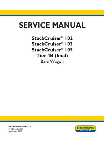 Discover the essential New Holland Stackcruiser 102, 103, 105 Tier 4B (Final) Bale Wagon Service Manual (48190534) in a convenient PDF format. This comprehensive guide is designed to provide you with detailed insights into maintenance, troubleshooting, and repair procedures, ensuring your equipment operates at peak performance. With clear illustrations and step-by-step instructions, you can easily navigate through complex tasks, saving time and reducing downtime. Equip yourself with the knowledge to keep yo