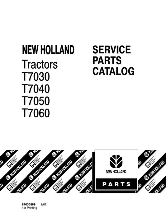 Discover the essential New Holland T7030, T7040, T7050, and T7060 Parts Catalog Manual (87635889) in a convenient PDF format. This comprehensive manual is designed to provide you with detailed information on parts and components, ensuring you have everything you need to maintain and repair your equipment efficiently.