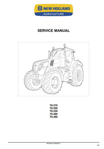 Unlock the full potential of your New Holland T8 series tractors with the comprehensive Service Manual (84533057) available in PDF format. This essential guide covers models T8.330, T8.300, T8.275, T8.360, and T8.390, providing detailed instructions for maintenance, troubleshooting, and repairs. With easy navigation and clear diagrams, this manual ensures you can keep your equipment running smoothly and efficiently, saving you time and money on costly repairs. Invest in your machinery's longevity and perfor