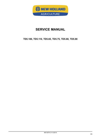  Unlock the full potential of your New Holland TD5.75, TD5.80, and TD5.90 tractors with the comprehensive Service Manual (48012878) in PDF format. This essential guide provides detailed maintenance procedures, troubleshooting tips, and technical specifications to ensure your tractor operates at peak performance. With easy navigation and clear illustrations, you'll have the knowledge to tackle repairs and upkeep with confidence, saving you time and money. Don't miss out on this invaluable resource for every 