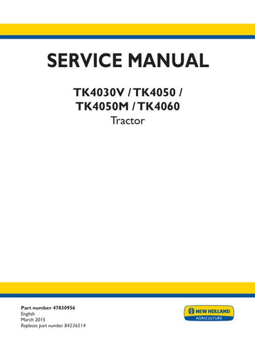 Enhance your maintenance routine with the NEW HOLLAND TK4030V, TK4050, TK4050M, TK4060 TRACTOR SERVICE MANUAL (47830956) in PDF format. This comprehensive guide provides detailed instructions, diagrams, and troubleshooting tips specifically designed for these tractor models, ensuring you can perform repairs and maintenance with confidence. With easy navigation and instant access, this digital manual is an essential tool for both professionals and DIY enthusiasts, helping you keep your equipment running smoo