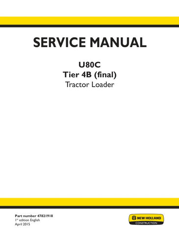 Unlock the full potential of your New Holland U80C Tier 4B (Final) Tractor Loader with the comprehensive Service Manual (Part Number: 47821918) in PDF format. This essential guide provides detailed insights into maintenance, troubleshooting, and repair procedures, ensuring your equipment operates at peak performance. With easy navigation and clear illustrations, you can quickly find the information you need to keep your tractor loader running smoothly and efficiently. Invest in this invaluable resource toda