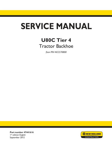 Unlock the full potential of your New Holland U80C (Tier 4) Tractor Backhoe with our comprehensive Service Manual (Part No. 47441616) in PDF format. This essential guide provides detailed instructions, diagrams, and troubleshooting tips to ensure your equipment operates at peak performance. Whether you're a seasoned professional or a DIY enthusiast, this manual is designed to help you maintain, repair, and optimize your backhoe with confidence. Don't miss out on the opportunity to enhance your machinery's 