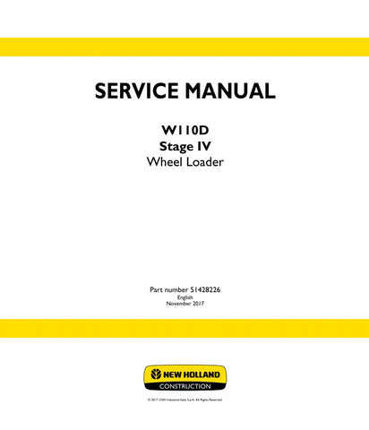 Unlock the full potential of your New Holland W110D Stage IV Wheel Loader with our comprehensive Service Manual (Part No. 51428226) in PDF format. This essential guide provides detailed maintenance procedures, troubleshooting tips, and technical specifications to ensure your equipment operates at peak performance. With easy navigation and clear illustrations, you'll save time and reduce downtime, making it an invaluable resource for both professionals and DIY enthusiasts. Invest in your machinery's longevit