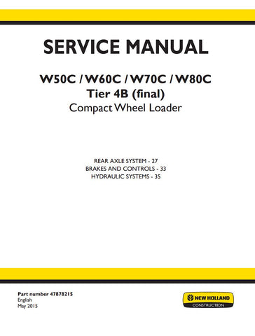 Unlock the full potential of your New Holland W50C, W60C, W70C, and W80C Tier 4B (Final) equipment with the comprehensive 4-in-1 Service Manual (Part No. 47878215). This PDF file is an essential resource for maintenance and repair, providing detailed diagrams, troubleshooting tips, and step-by-step instructions to ensure your machinery operates at peak performance. With this manual, you can save time and money by tackling repairs yourself, enhancing the longevity of your equipment. Don't miss out on the opp