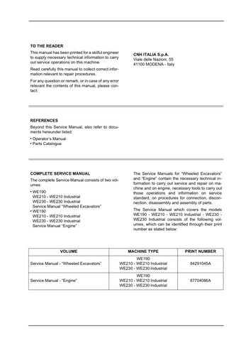 Unlock the full potential of your New Holland WE190, WE210, and WE230 with the comprehensive Service Manual 84291045A, now available in a convenient PDF format. This essential guide provides detailed instructions, diagrams, and troubleshooting tips to ensure your equipment operates at peak performance. Whether you're a seasoned technician or a DIY enthusiast, this manual is your go-to resource for maintenance and repairs, helping you save time and money while extending the life of your machinery. Don't miss