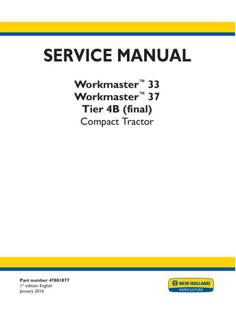 Unlock the full potential of your New Holland Workmaster 33 and 37 tractors with the comprehensive Service Manual (Part No. 47881877). This PDF file is an essential resource for both seasoned mechanics and DIY enthusiasts, providing detailed instructions, diagrams, and troubleshooting tips tailored specifically for Tier 4B models. Ensure optimal performance and longevity of your equipment by having this invaluable guide at your fingertips, making maintenance and repairs easier than ever. Don't miss out on t