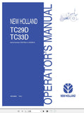 New Holand Tractor TC29D, TC33D 87016364 Operator’s Manual 87016364 - Manual labs
