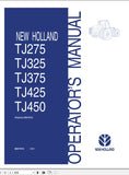 New Holand Tractor TJ275, TJ325, TJ375, TJ425, TJ450 Operator’s Manual 86977015 - Manual labs