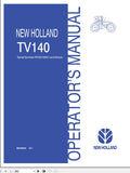 New Holand Tractor TV140 RVS019001 Operator’s Manual 86640630 - Manual labs