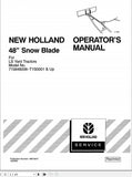 New Holand Yard Tractor 48 Inch Snow Blade 715648006 Operator’s Manual 86619977 - Manual labs