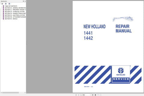 New Holland 1441, 1442 Disc Mower-conditioner Service Repair Manual 86614447 - Manual labs