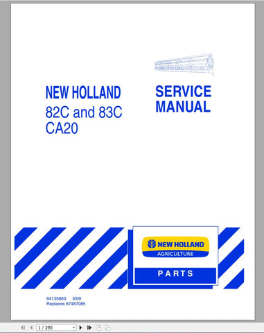 New Holland 82C, 83C Service Repair Manual 84135860 - Manual labs