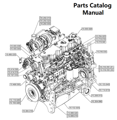Parts Catalog Manual - New Holland B005 Engine F4DFE617L PN/5802001324-221KW - PDF Book (Delivery) 