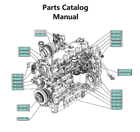Parts Catalog Manual - New Holland B006 Engine F4DFE613N 5801746072-47546440-TIER 4B -  PDF Book (Delivery)