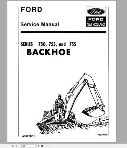 New Holland Backhoe 750, 753, 755 Service Repair Manual 40074511 - Manual labs