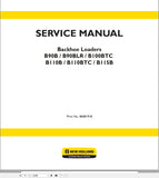 New Holland Backhoe Loader B100BTC, B110B, B110BTC, B115B, B90B, B90BLR Service Repair Manual 84581918 - Manual labs
