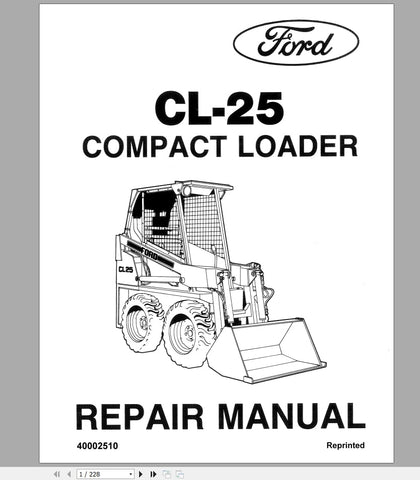 New Holland Compact Loader CL-25 Service Repair Manual 40002510 - Manual labs