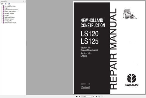 New Holland Construction LS120, LS125 Service Repair Manual 86615609 - Manual labs