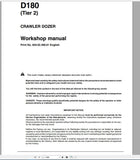 New Holland Crawler Dozers D180 Tier 2 Workshop Service Repair Manual 6040239001 - Manual labs