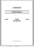 New Holland Crawler Excavator E265B Service Repair Manual 87495895A - Manual labs