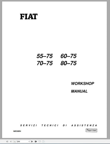 New Holland Fiat 55-75, 60-75, 70-75, 75C, 80-75 Workshop Service Repair Manual 06910094 - Manual labs