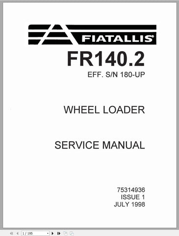 New Holland Fiat Allis Wheel Loader FR140-2 Service Repair Manual 75314936 - Manual labs
