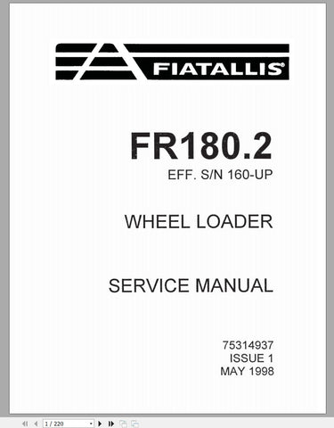 New Holland Fiat Allis Wheel Loader FR180-2 Service Repair Manual 75314937 - Manual labs