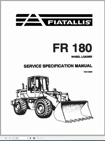 New Holland Fiat Allis Wheel Loader FR180 Service Repair Manual 75314899 - Manual labs