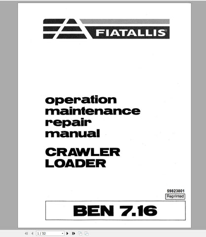 New Holland Fiat Crawler Loader Ben 7 16 Service Repair Manual 59823801 - Manual labs