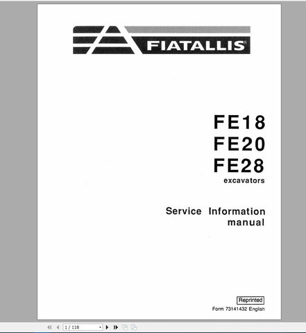 New Holland Fiat Excavators FE18 20 28 Service Repair Manual 73141432 - Manual labs