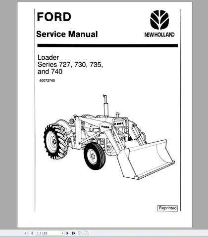 New Holland Ford Tractor 727, 730, 735, 740 Service Manual 40072740 - Manual labs