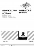 New Holland Garden Tractor 44 Inch Mower 716501006-T0BB0001 Operator’s Manual 86602571 - Manual labs