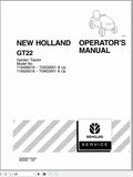 New Holland Garden Tractor GT22 716499016, 71640016 Operator’s Manual 86602568 - Manual labs
