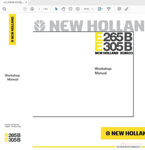 New Holland Kobelco E215B, E245B Service Repair Manual 87677762A - Manual labs