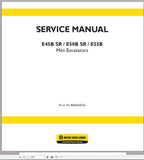 New Holland Mini Excavator E45B SR, E50B SR Service Repair Manual 84602422A - Manual labs